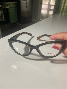 Prada Women's Tortoiseshell Cat-Eye Glasses in Brown and Black
